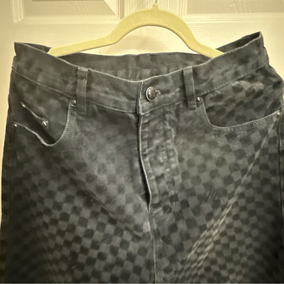 Louis Vuitton Black Patterned Denim Jeans Size 32 - Picture 6 of 12